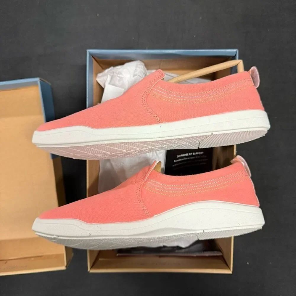 Vionic Marshall Papaya Canvas Slip On Sneakers 6 - Picture 4 of 7
